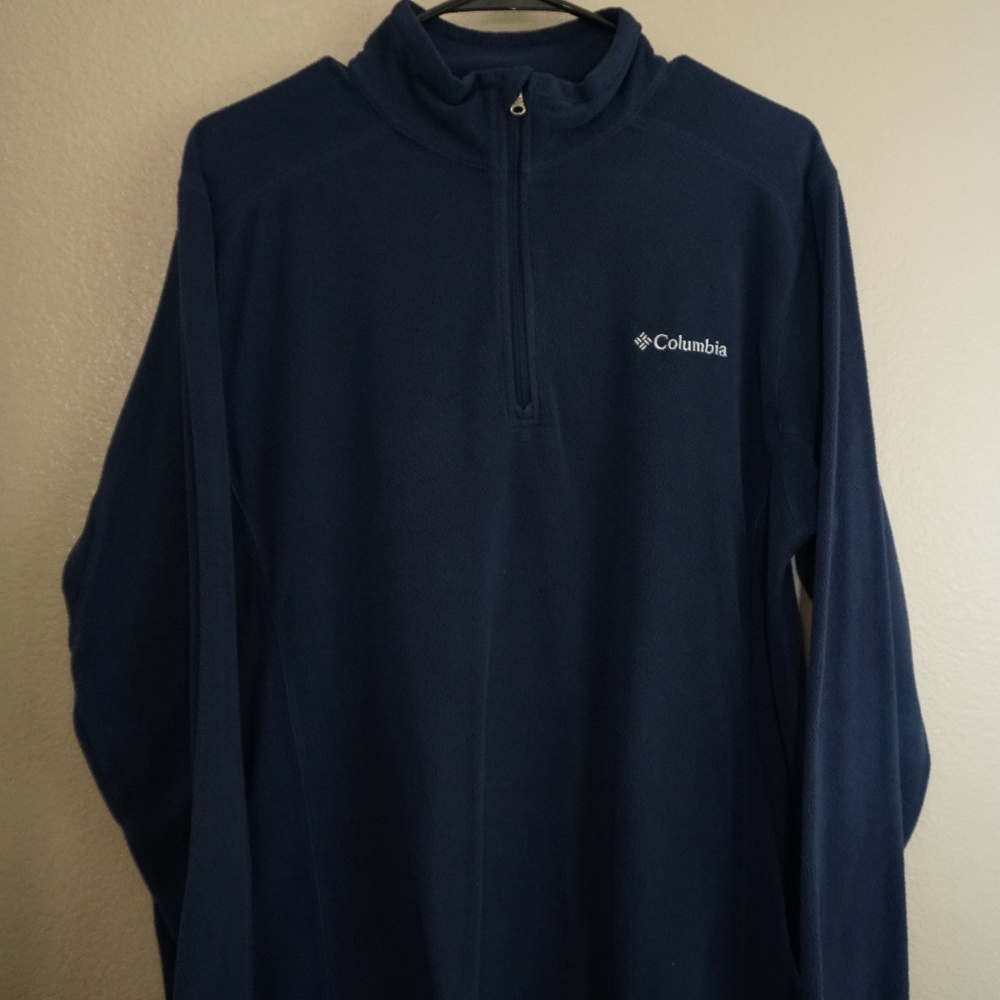 Columbia men's Half zip Blue Fleeece jacket Med